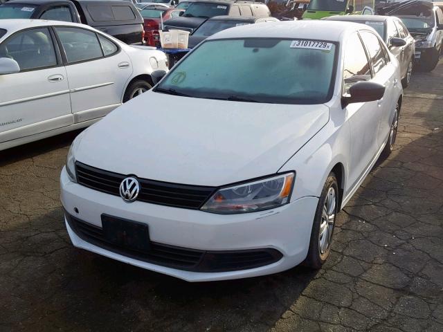 3VW2K7AJ0CM405163 - 2012 VOLKSWAGEN JETTA BASE WHITE photo 2