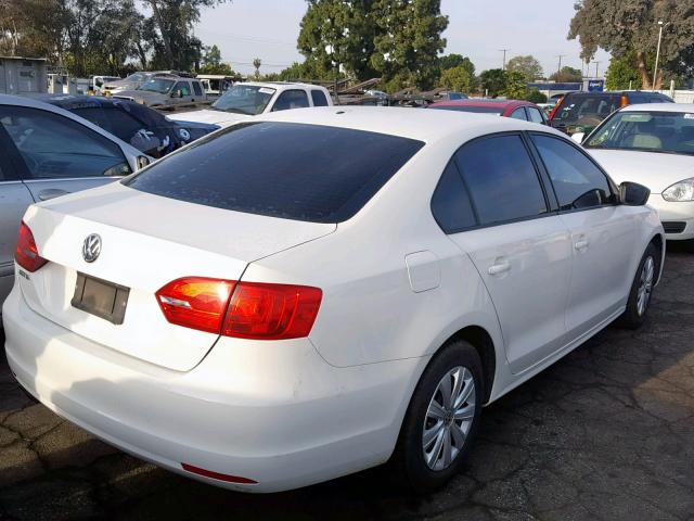 3VW2K7AJ0CM405163 - 2012 VOLKSWAGEN JETTA BASE WHITE photo 4