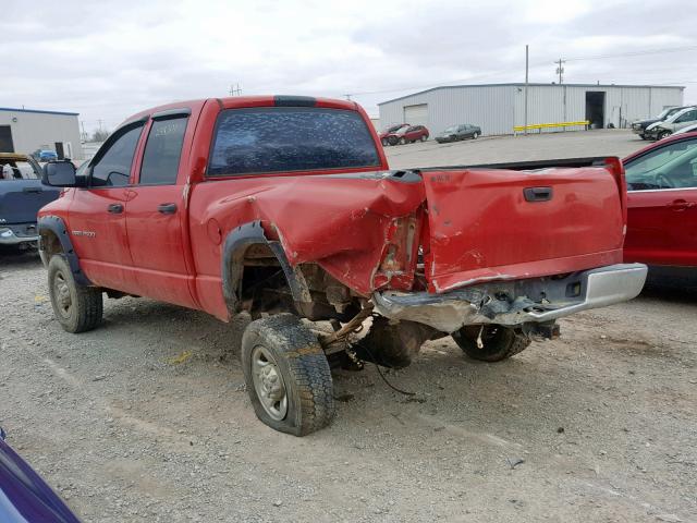 3D7KU28CX4G145108 - 2004 DODGE RAM 2500 S RED photo 3