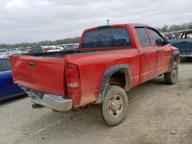 3D7KU28CX4G145108 - 2004 DODGE RAM 2500 S RED photo 4