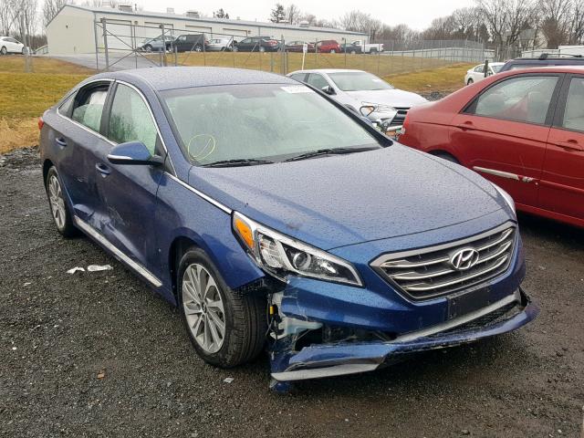 5NPE34AF4FH033702 - 2015 HYUNDAI SONATA SPO BLUE photo 1