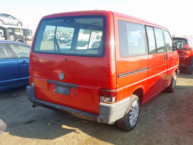 WV2MD0705PH067525 - 1993 VOLKSWAGEN EUROVAN MV RED photo 4