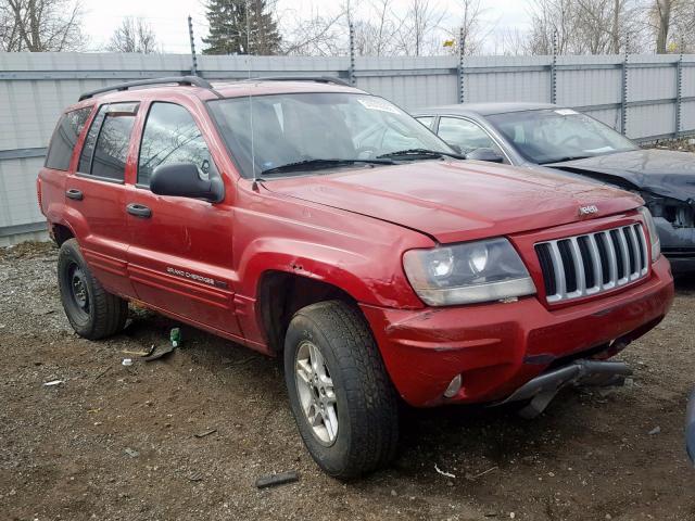 1J4GW48S74C342148 - 2004 JEEP GRAND CHER RED photo 1