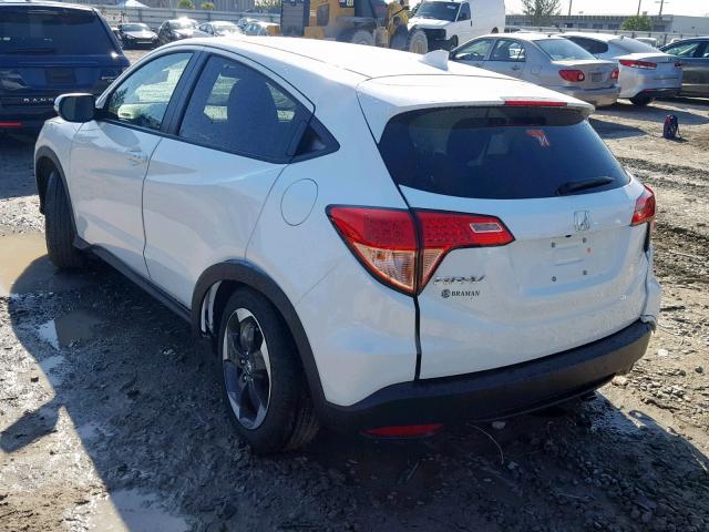 3CZRU5H53JM721981 - 2018 HONDA HR-V EX WHITE photo 3