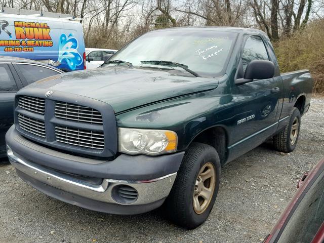 1D7HA16K42J178561 - 2002 DODGE RAM 1500 GREEN photo 2