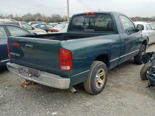 1D7HA16K42J178561 - 2002 DODGE RAM 1500 GREEN photo 4