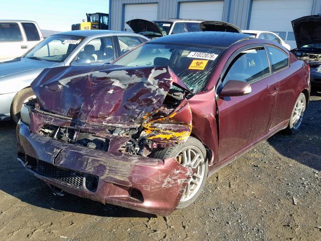 JTKDE167770213978 - 2007 TOYOTA SCION TC MAROON photo 2