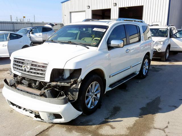 5N3AA08C18N912623 - 2008 INFINITI QX56 WHITE photo 2