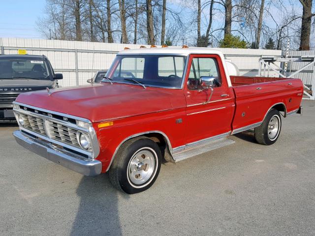 F10YRT23449 - 1974 FORD F100 RED photo 2