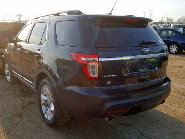 1FM5K8F84DGB46650 - 2013 FORD EXPLORER L BLACK photo 3