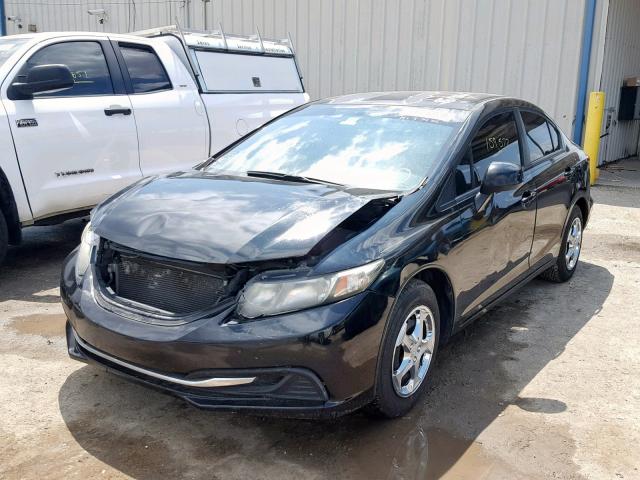 2HGFB2F51DH515112 - 2013 HONDA CIVIC LX BLACK photo 2