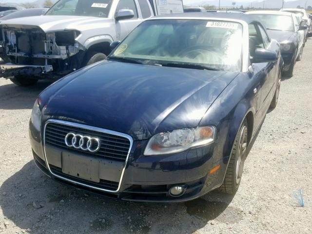 WAUAF48HX7K019672 - 2007 AUDI A4 2.0T CA BLUE photo 2