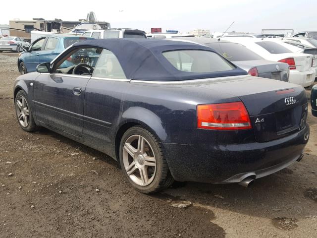 WAUAF48HX7K019672 - 2007 AUDI A4 2.0T CA BLUE photo 3