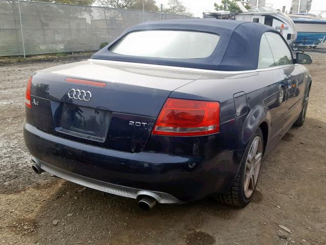 WAUAF48HX7K019672 - 2007 AUDI A4 2.0T CA BLUE photo 4