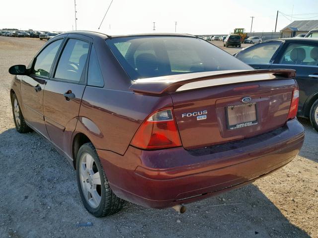 1FAFP34N27W350787 - 2007 FORD FOCUS ZX4 RED photo 3