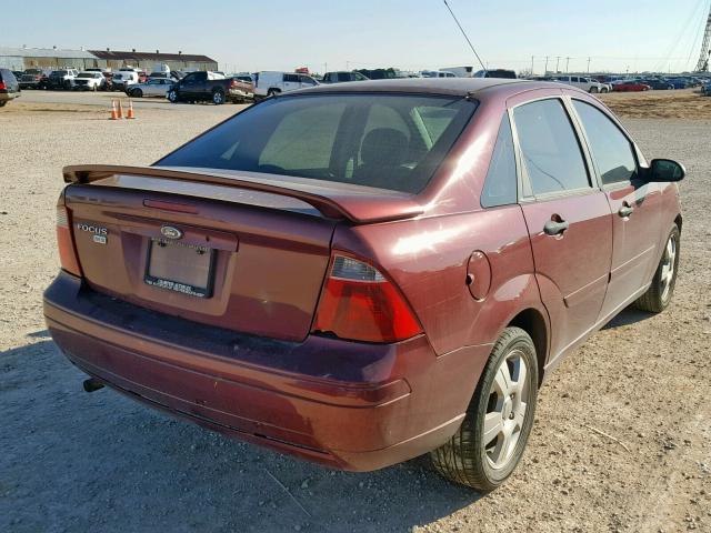 1FAFP34N27W350787 - 2007 FORD FOCUS ZX4 RED photo 4