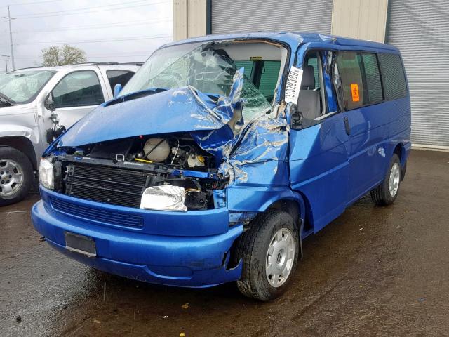 WV2KH4702YH129158 - 2000 VOLKSWAGEN EUROVAN GL BLUE photo 2