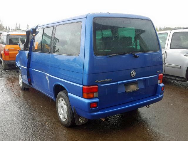 WV2KH4702YH129158 - 2000 VOLKSWAGEN EUROVAN GL BLUE photo 3