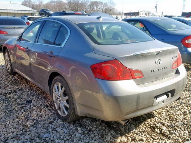 JNKCV61F89M364515 - 2009 INFINITI G37 GRAY photo 3