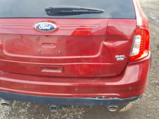 2FMDK4JC8DBE34887 - 2013 FORD EDGE SEL RED photo 9