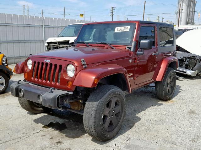 1J4FA54118L586185 - 2008 JEEP WRANGLER S BURGUNDY photo 2