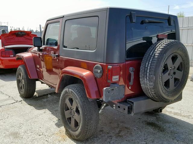 1J4FA54118L586185 - 2008 JEEP WRANGLER S BURGUNDY photo 3