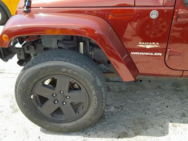 1J4FA54118L586185 - 2008 JEEP WRANGLER S BURGUNDY photo 9