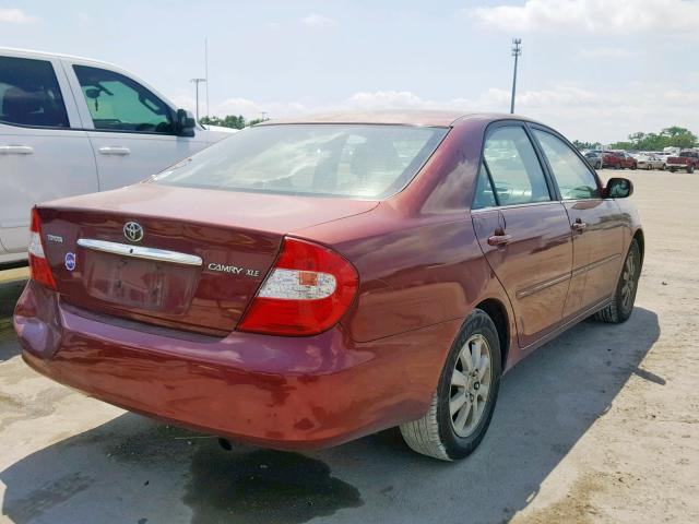 4T1BE32K44U320118 - 2004 TOYOTA CAMRY LE RED photo 4