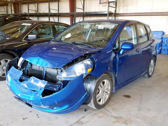 JHMGD38658S031238 - 2008 HONDA FIT SPORT BLUE photo 2