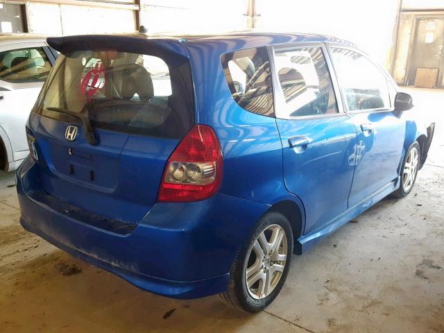 JHMGD38658S031238 - 2008 HONDA FIT SPORT BLUE photo 4