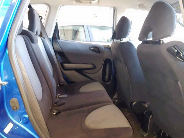 JHMGD38658S031238 - 2008 HONDA FIT SPORT BLUE photo 6