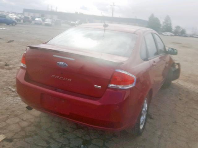 1FAHP36NX9W249828 - 2009 FORD FOCUS SES RED photo 4