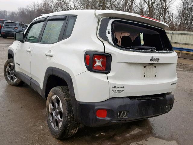ZACCJBAT8GPD90106 - 2016 JEEP RENEGADE S თეთრი ფოტო 3