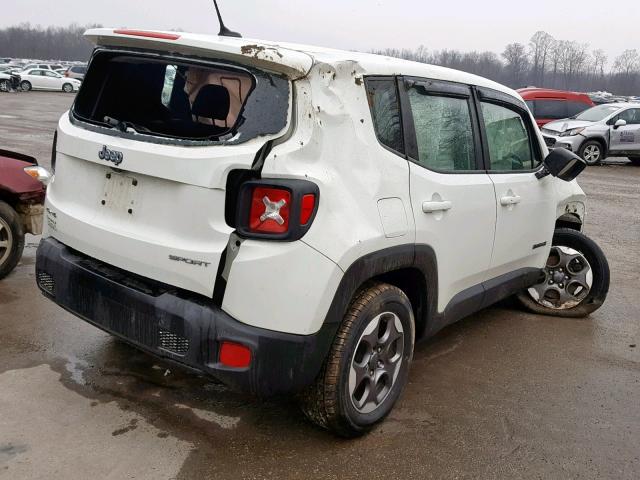 ZACCJBAT8GPD90106 - 2016 JEEP RENEGADE S თეთრი ფოტო 4