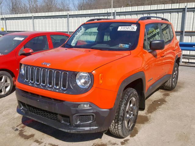 ZACCJBAB0JPH44148 - 2018 JEEP RENEGADE S ნარინჯისფერი ფოტო 2