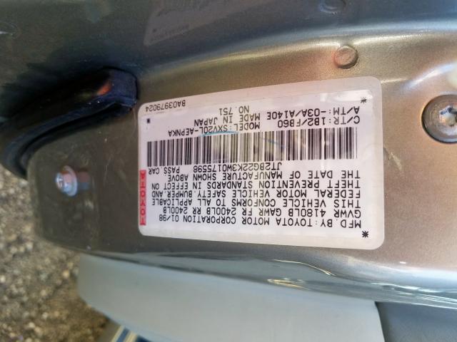 JT2BG22K3W0175598 - 1998 TOYOTA CAMRY CE  photo 10