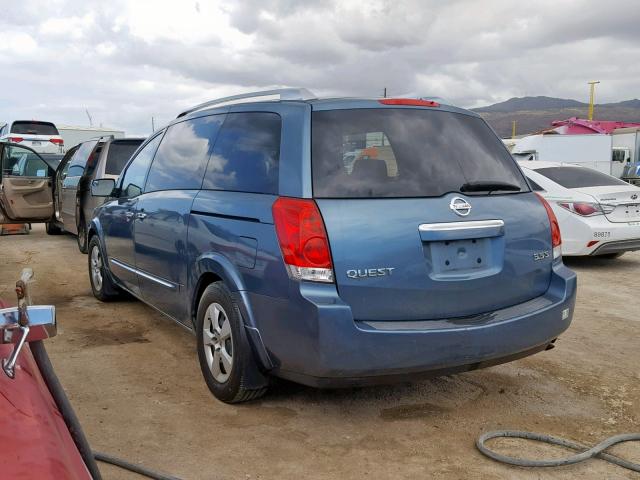 5N1BV28U78N117047 - 2008 NISSAN QUEST S SILVER photo 3