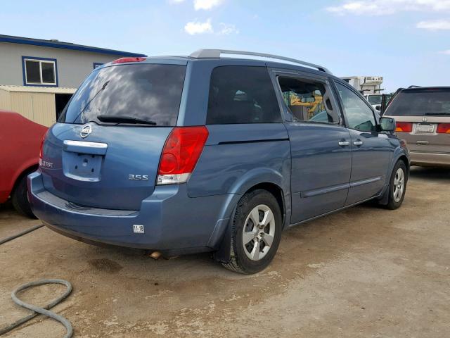 5N1BV28U78N117047 - 2008 NISSAN QUEST S SILVER photo 4