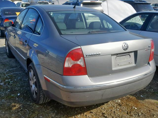 WVWTH63B12P452135 - 2002 VOLKSWAGEN PASSAT GLX GRAY photo 3