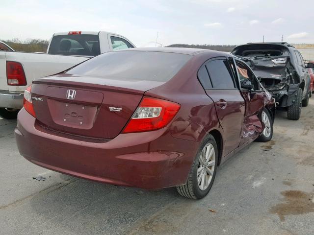 2HGFB2F95CH557171 - 2012 HONDA CIVIC EXL BURGUNDY photo 4