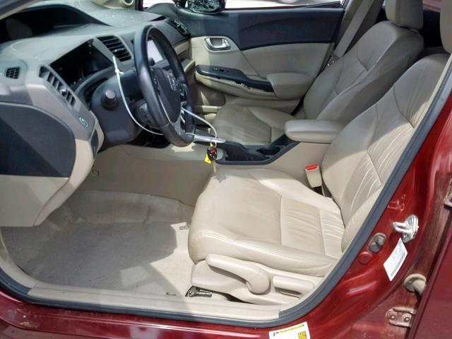 2HGFB2F95CH557171 - 2012 HONDA CIVIC EXL BURGUNDY photo 5