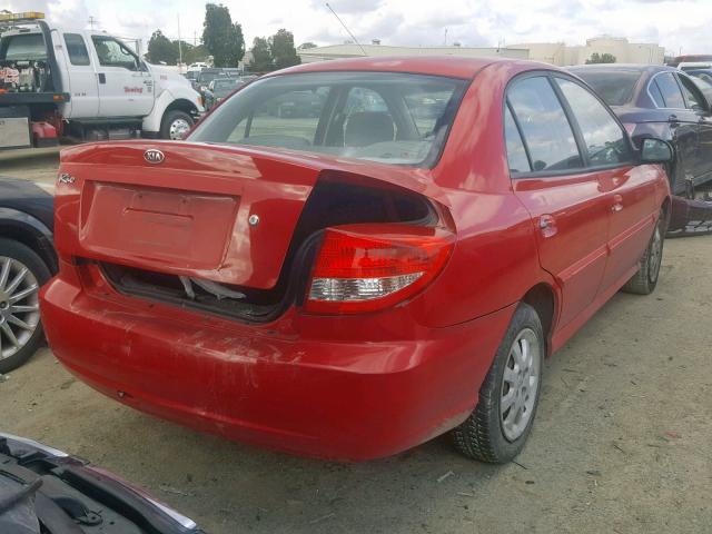 KNADC125X36229503 - 2003 KIA RIO RED photo 4