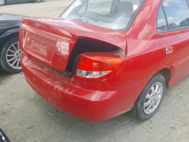 KNADC125X36229503 - 2003 KIA RIO RED photo 9