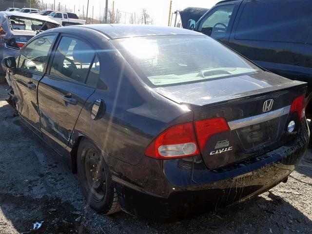 2HGFA1F26AH019186 - 2010 HONDA CIVIC DX BLACK photo 3