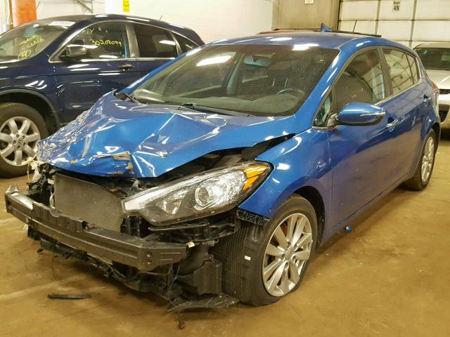 KNAFX5A88E5206133 - 2014 KIA FORTE EX BLUE photo 2