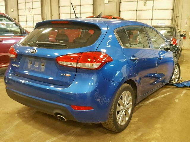 KNAFX5A88E5206133 - 2014 KIA FORTE EX BLUE photo 4