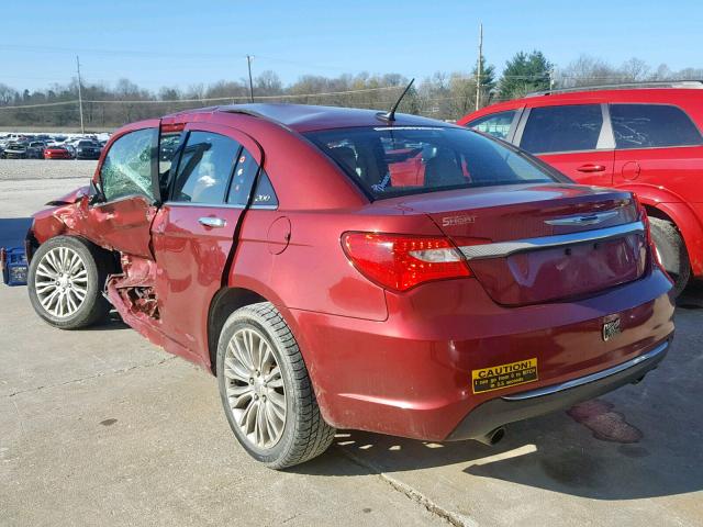 1C3CCBCGXCN326974 - 2012 CHRYSLER 200 LIMITE MAROON photo 3