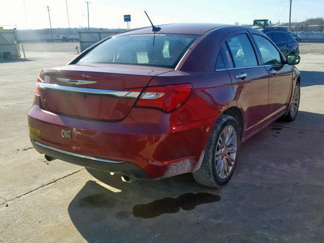 1C3CCBCGXCN326974 - 2012 CHRYSLER 200 LIMITE MAROON photo 4