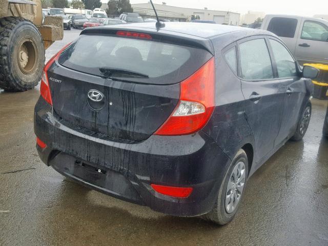 KMHCT5AE6HU316403 - 2017 HYUNDAI ACCENT SE BLACK photo 4