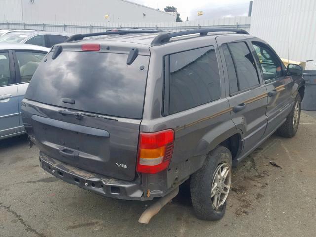 1J4GX48N74C412707 - 2004 JEEP GRAND CHER GRAY photo 4